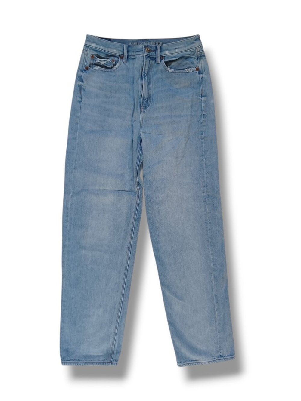 AEO American Eagle Womens Baggy Jeans Loose Highrise 100% Cotton Size 8 29x30